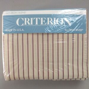 Dan River Sheet‎ Set TWIN Stripes GRAYSON Burgundy NEW Country Cabin 3 Piece VTG